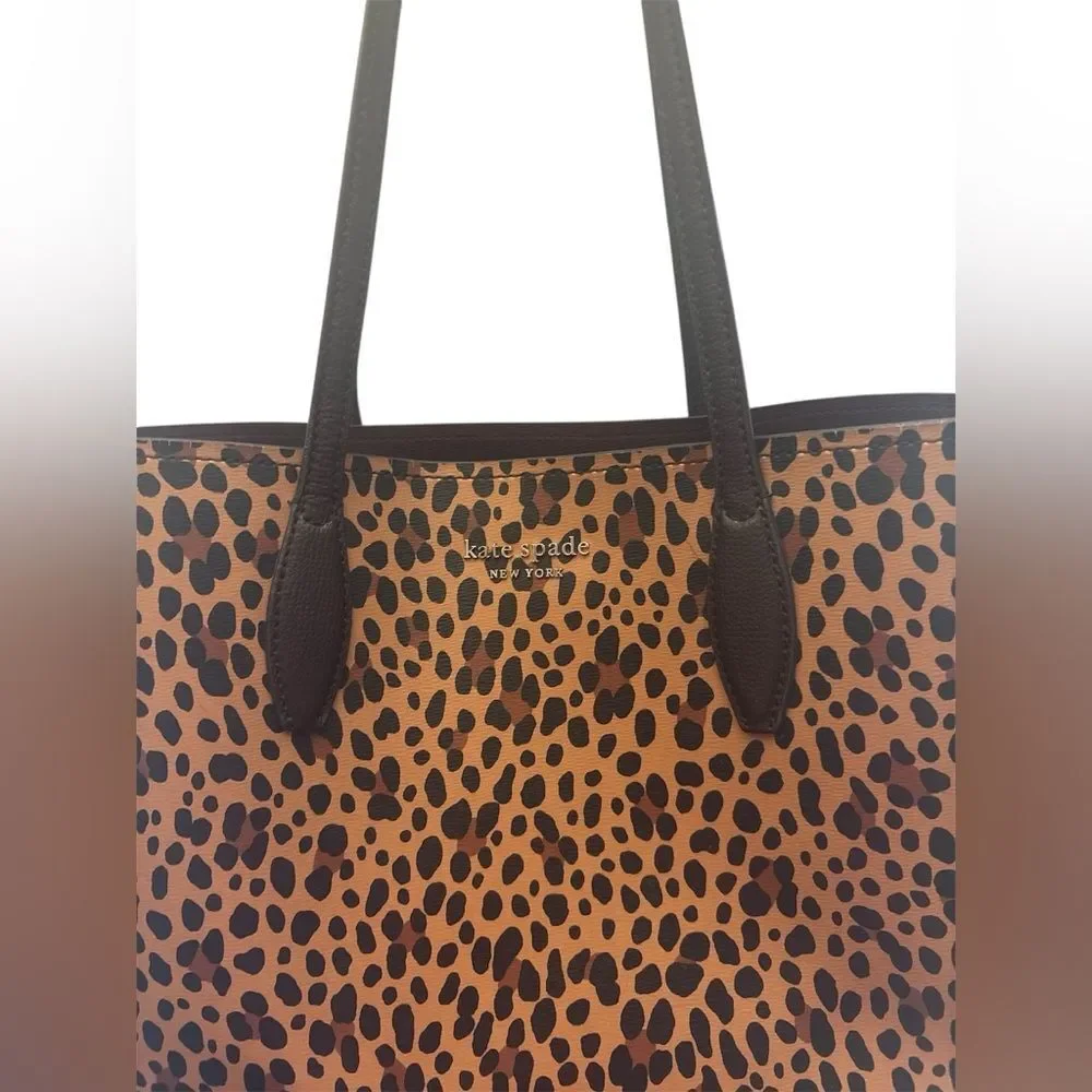 Kate Spade New York All Day Leopard Large Leather Tote